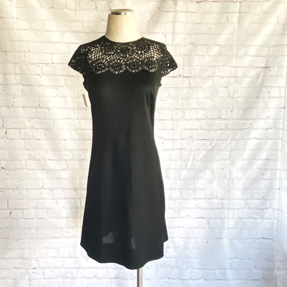 Vintage 1960s Dress Mod Gothic Cocktail Shift Mini